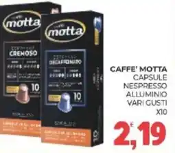 Eté Caffe' motta capsule nespresso alluminio offerta