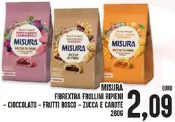 Al Discount Misura fibrextra frollini ripieni - cioccolato - frutti bosco - zucca e carote offerta