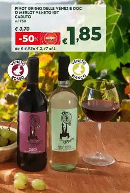 Bennet Pinot grigio delle venezie doc o merlot veneto igt CADUTO offerta