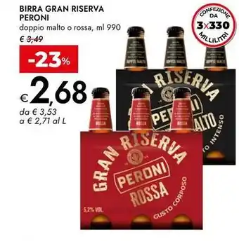 Bennet Birra gran riserva peroni doppio malto o rossa offerta