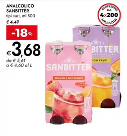 Bennet Analcolico SANBITTÈR offerta