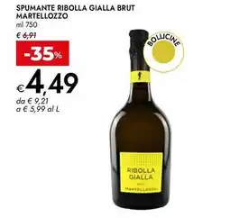 Bennet Spumante ribolla gialla brut MARTELLOZZO offerta