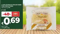 Bennet 4 mini piadine di grano duro CASA DELLA PIADA offerta