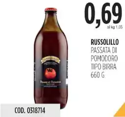 Carico Cash & Carry Russolillo passata di pomodoro tipo birra offerta