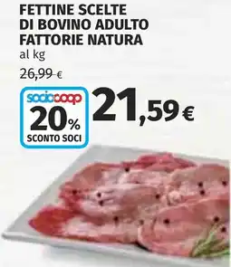 Coop Fettine scelte di bovino adulto fattorie natura offerta