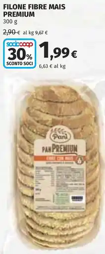 Coop Pani filone fibre mais premium offerta