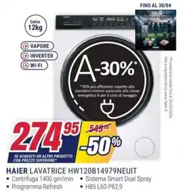 Trony HAIER LAVATRICE HW120B14979NEUIT offerta