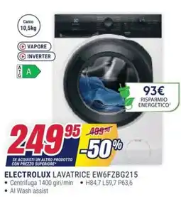 Trony ELECTROLUX LAVATRICE EW6FZBG215 offerta