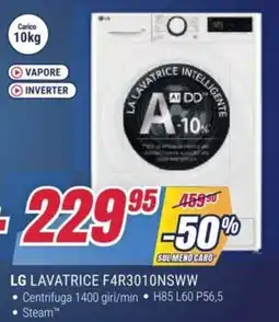 Trony LG LAVATRICE F4R3010NSWW offerta