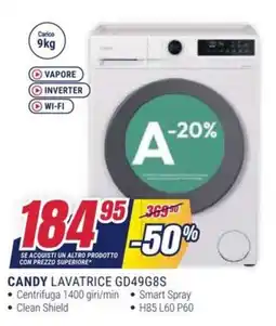 Trony CANDY LAVATRICE GD49G8S offerta