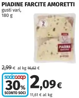Coop Piadine farcite AMORETTI offerta
