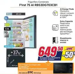 Trony SAMSUNG Frigorifero Combinato F1rst 75 AI RB53DG703CB1 offerta