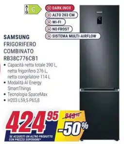 Trony SAMSUNG FRIGORIFERO COMBINATO RB38C776CB1 offerta