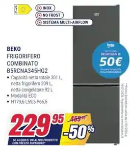 Trony BEKO FRIGORIFERO COMBINATO B5RCNA345HG2 offerta