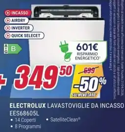 Trony ELECTROLUX LAVASTOVIGLIE DA INCASSO EES68605L offerta