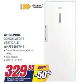 Trony WHIRLPOOL CONGELATORE VERTICALE WHFF6403W4E offerta