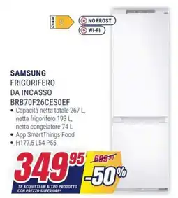 Trony SAMSUNG FRIGORIFERO DA INCASSO BRB70F26CES0EF offerta