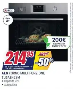 Trony AEG FORNO MULTIFUNZIONE TU5AB42SM offerta