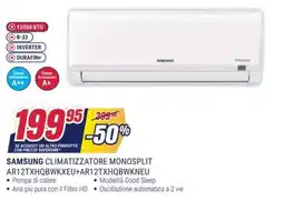 Trony SAMSUNG CLIMATIZZATORE MONOSPLIT AR12TXHQBWKXEU+AR12TXHQBWKNEU offerta