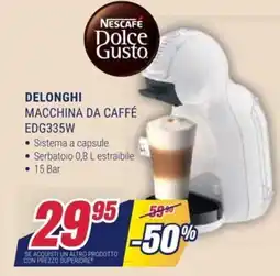 Trony DELONGHI MACCHINA DA CAFFÉ EDG335W offerta
