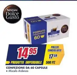 Trony Nescafe dolce gusto confezione da 60 capsule miscela ardenza offerta