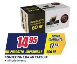 Trony Nescafe dolce gusto confezione da 60 capsule miscela intenso offerta