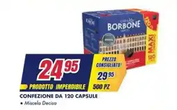 Trony Caffè borbone confezione da 120 capsule miscela decisa offerta