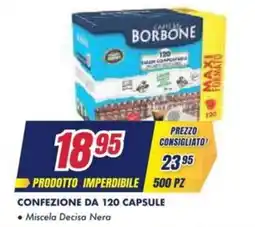 Trony Caffè borbone confezione da 120 capsule miscela decisa nera offerta