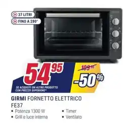 Trony GIRMI FORNETTO ELETTRICO FE37 offerta