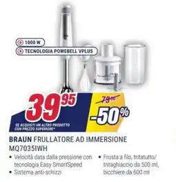 Trony BRAUN FRULLATORE AD IMMERSIONE MQ70351WH offerta