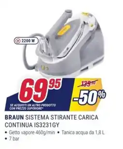 Trony BRAUN SISTEMA STIRANTE CARICA CONTINUA IS3231GY offerta