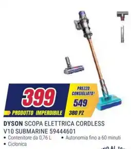 Trony DYSON SCOPA ELETTRICA CORDLESS V10 SUBMARINE 59444601 offerta