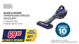 Trony BLACK & DECKER ASPIRAPOLVERE CORDLESS DVA325JP07 offerta