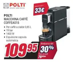 Trony Polti macchina caffè COFFEAS15 offerta