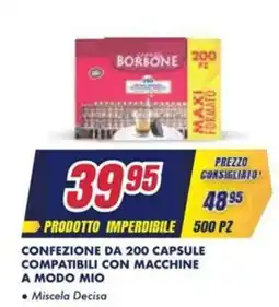 Trony Caffè borbone confezione da 200 capsule compatibili con macchine a modo mio offerta