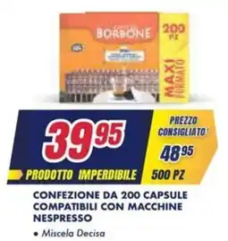 Trony Caffè borbone confezione da 200 capsule compatibili con macchine nespresso offerta