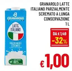 A&O Granarolo latte italiano parzialmente scremato a lunga conservazione offerta