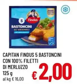 A&O Capitan findus 5 bastoncini con 100% filetti di merluzzo offerta