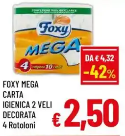 A&O Foxy mega carta igienica 2 veli decorata 4 Rotoloni offerta