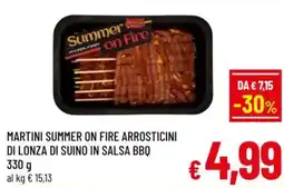 A&O Martini summer on fire arrosticini di lonza di suino in salsa BBQ offerta
