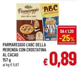 A&O Parmareggio l'abc della merenda con crostatina al cacao offerta