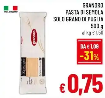 A&O Granoro pasta di semola solo grano di puglia offerta