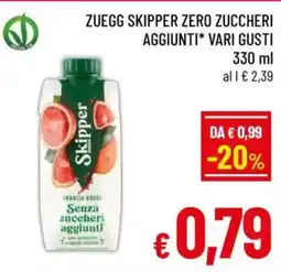 A&O Zuegg skipper zero zuccheri aggiunti offerta