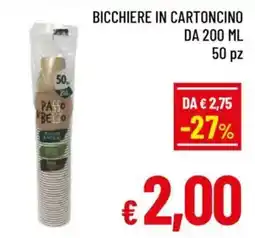 A&O Bicchiere in cartoncino da 50 pz offerta