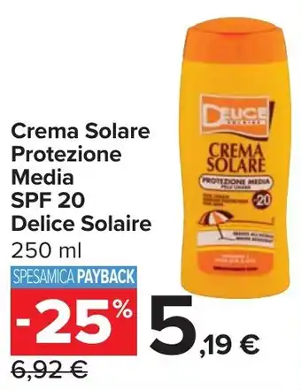 Crema Solare Protezione Media SPF 20 Delice Solaire