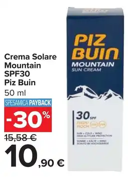 Carrefour Crema Solare Mountain SPF30 Piz Buin offerta