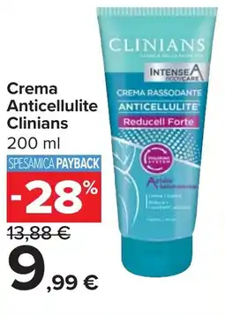 Carrefour Crema Anticellulite Clinians offerta