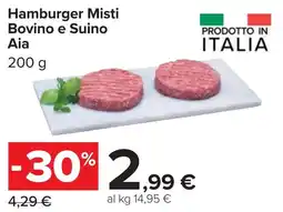 Carrefour Hamburger Misti Bovino e Suino Aia offerta