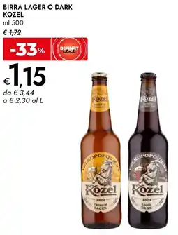 Bennet Birra lager o dark KOZEL offerta