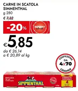 Bennet Carne in scatola SIMMENTHAL offerta